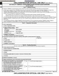 Document preview: AE Form 380-85D AE Facility Tempest Countermeasures Review Questionnaire