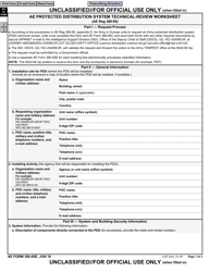 Document preview: AE Form 380-85E AE Protected Distribution System Technical-Review Worksheet