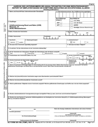 Document preview: AE Form 385-10B (TEMP) Report of Employer Based on Symptoms Indicating an Occupational Illness (English/German)