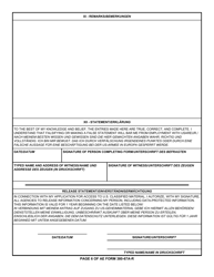 AE Form 380-67A-R Alien Personal History Statement (English/German), Page 6