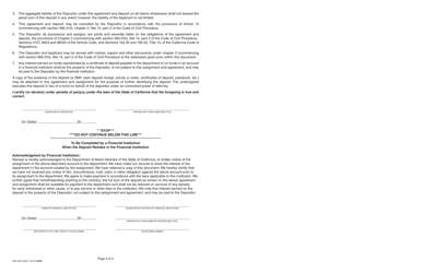 Form REG5059 Vehicle, Vessel or Off-Highway Vehicle Title Deposit Agreement and Assignment - California, Page 3