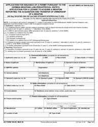 Document preview: AE Form 190-6D Application for Issuance of a Permit Pursuant to the German Weapons Law (Preapproval Entry)/Application for a License to Acquire a Weapon/Reporting the Acquisition and Transfer of Ownership of a Weapon
