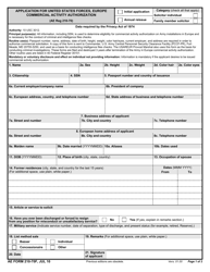 Document preview: AE Form 210-70F Application for United States Forces Europe Commercial Activity Authorization (English/German)
