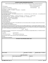 AE Form 210-70F Application for United States Forces Europe Commercial Activity Authorization (English/German), Page 2