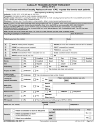 Document preview: AE Form 600-8-1B Casualty Progress Report Worksheet