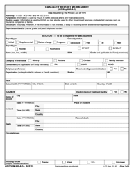 AE Form 600-8-1A Casualty Report Worksheet