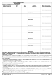 AE Form 55-4A Certificate of Approval for Vehicles Carrying Certain Dangerous Goods (English/Italian/Dutch/French/German), Page 2