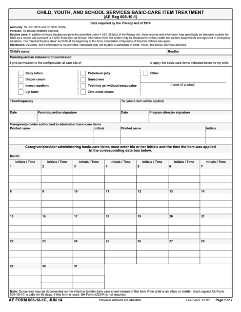 AE Form 608-10-1C  Printable Pdf