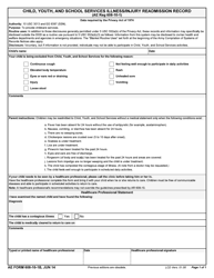 Document preview: AE Form 608-10-1B Child Youth and School Services Illness/Injury Readmission Record