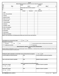 AE Form 608-10-1A Child, Youth, and School Services Health Assessment/Sports Physical, Page 2