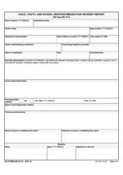 Document preview: AE Form 608-10-1L Child Youth and School Services Medication Incident Report