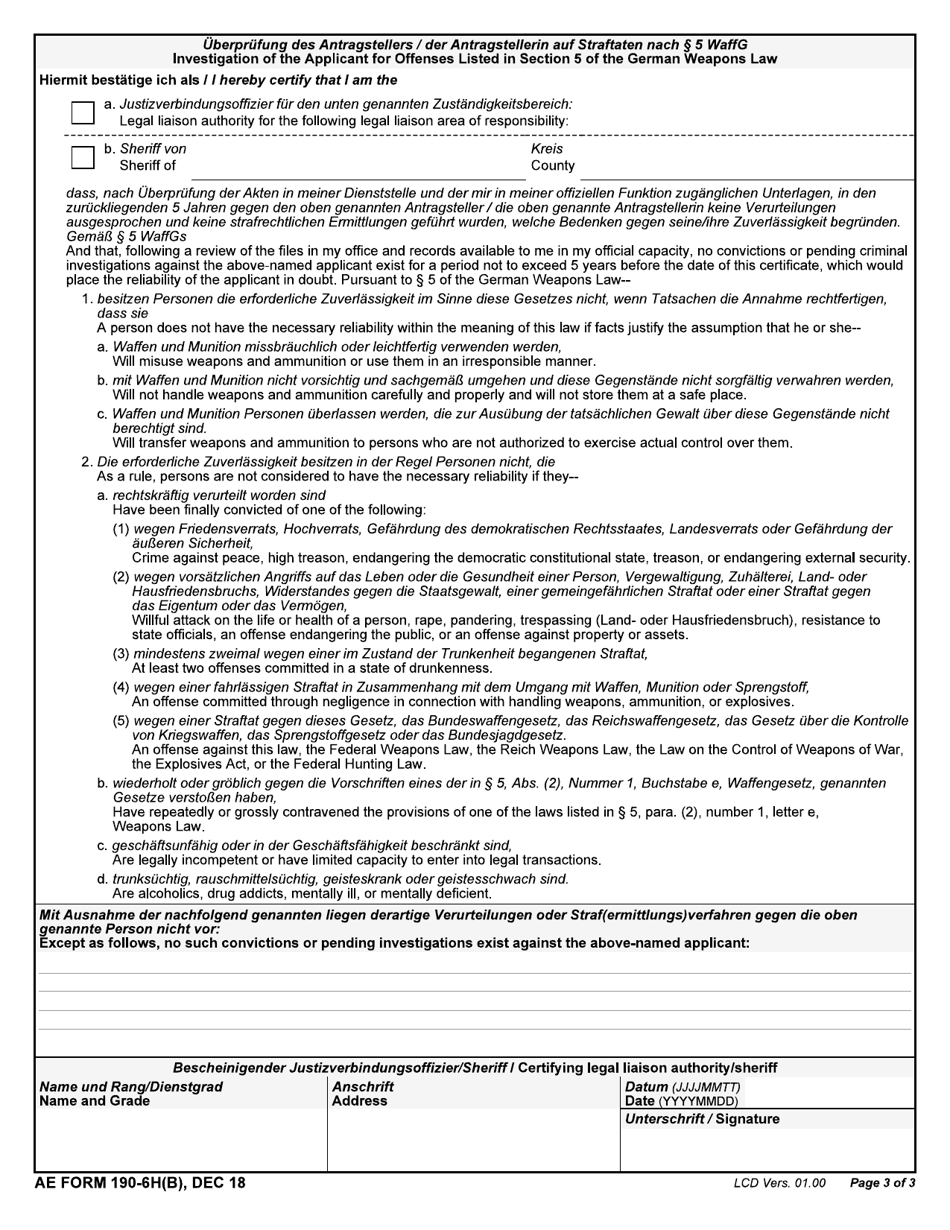 AE Form 190-6H(B) Commanders Statement of Reliabiilty (English / German), Page 3
