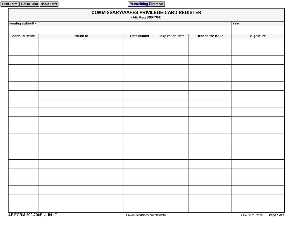 AE Form 600-700E - Fill Out, Sign Online and Download Fillable PDF ...