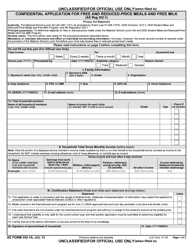 AE Form 352-1A Confidential Application for Free and Reduced-Price Meals and Free Milk