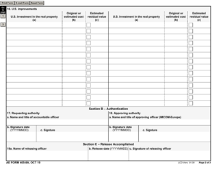 AE Form 405-8A Disposal of Real Estate, Page 2