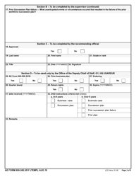 AE Form 690-300.301F (TEMP) Overseas Tour Extension Recommendation, Page 2