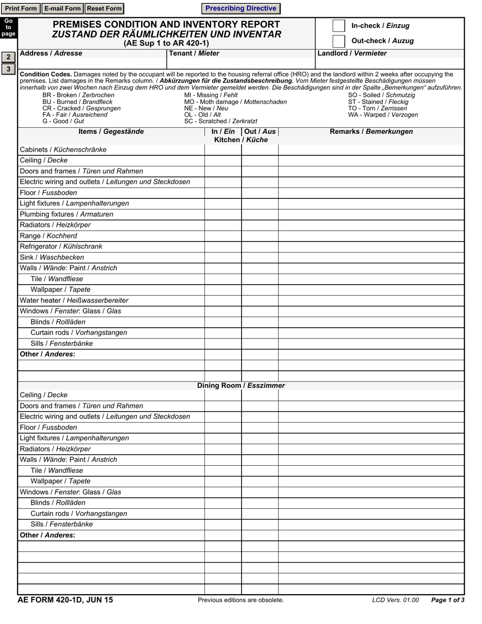 AE Form 420-1D - Fill Out, Sign Online and Download Fillable PDF ...