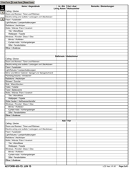 AE Form 420-1D Premises Condition and Inventory Report (English/German), Page 2