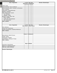 AE Form 420-1D Premises Condition and Inventory Report (English/German), Page 3
