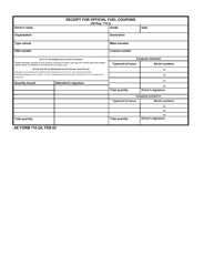 Document preview: AE Form 710-2A Receipt for Official Fuel Coupons