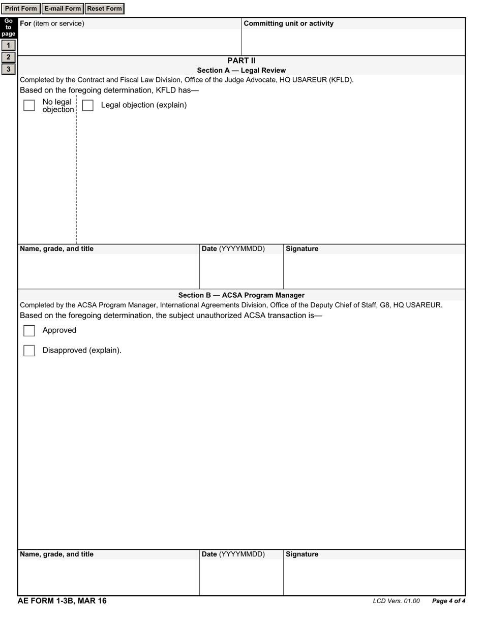 AE Form 1-3B - Fill Out, Sign Online and Download Fillable PDF ...