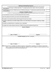 AE Form 55-46D Request for Dependent Student Travel, Page 2