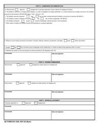 AE Form 635-150A Request for Overseas Separation, Page 2