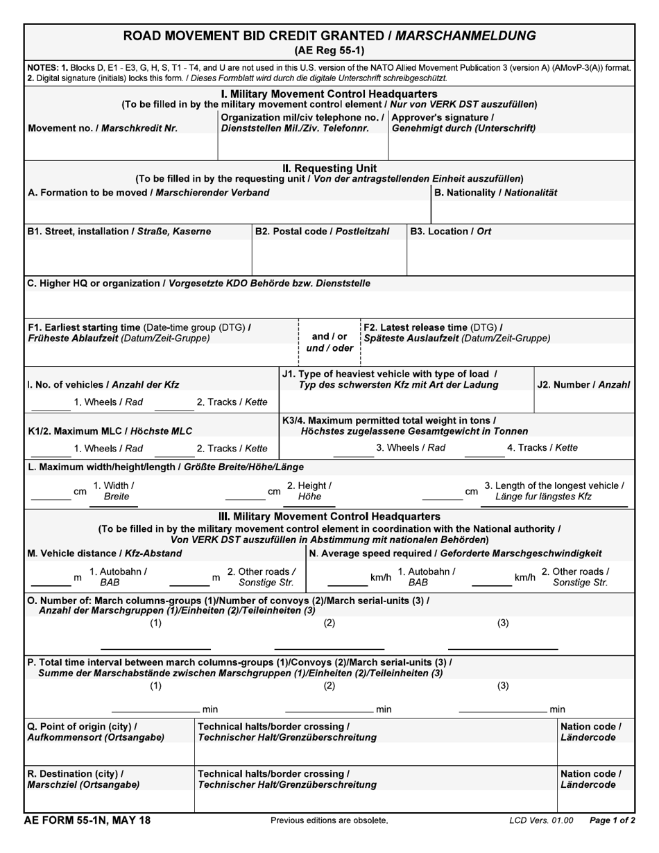 AE Form 55-1N - Fill Out, Sign Online and Download Fillable PDF ...