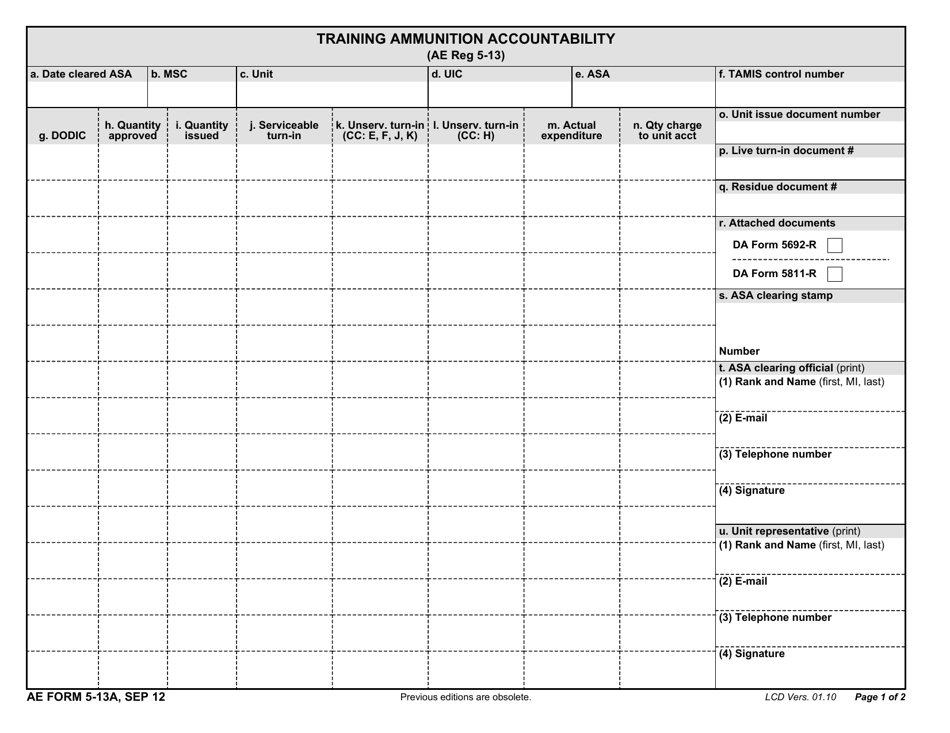 AE Form 513A Fill Out, Sign Online and Download Fillable PDF