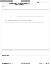 Document preview: AE Form 380-67E Termination of Usco Responsibilities