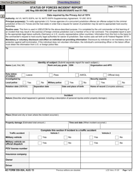 AE Form 550-50A Status of Forces Incident Report