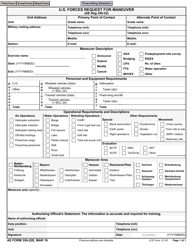 Document preview: AE Form 350-22E U.s Forces Request for Maneuver
