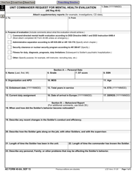 Document preview: AE Form 40-6A Unit Commander Request for Mental Health Evaluation