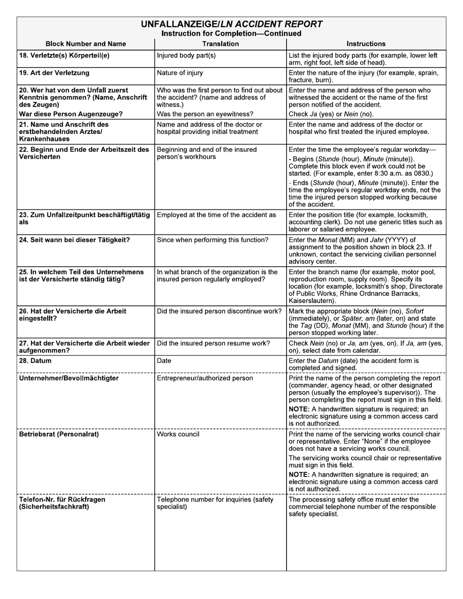 AE Form 385-10A (TEMP) Ln Accident Report (English / German), Page 10