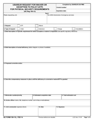 Document preview: AE Form 190-13L Usareur Request for Waiver or Exception to Policy (Etp) for Physical Security Requirements