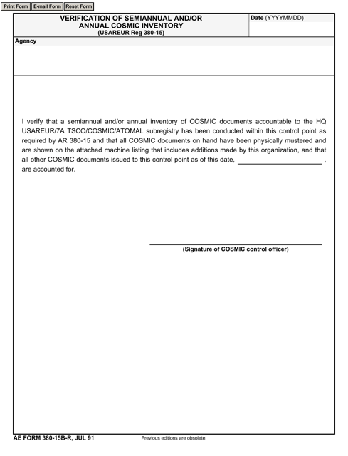 AE Form 380-15B-R  Printable Pdf