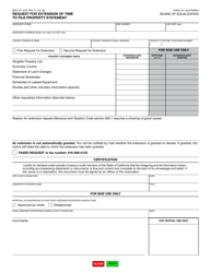Document preview: Form BOE-517-EXT Request for Extension of Time to File Property Statement - California