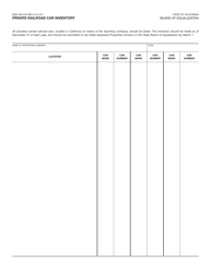 Document preview: Form BOE-559-PCI Private Railroad Car Inventory - California