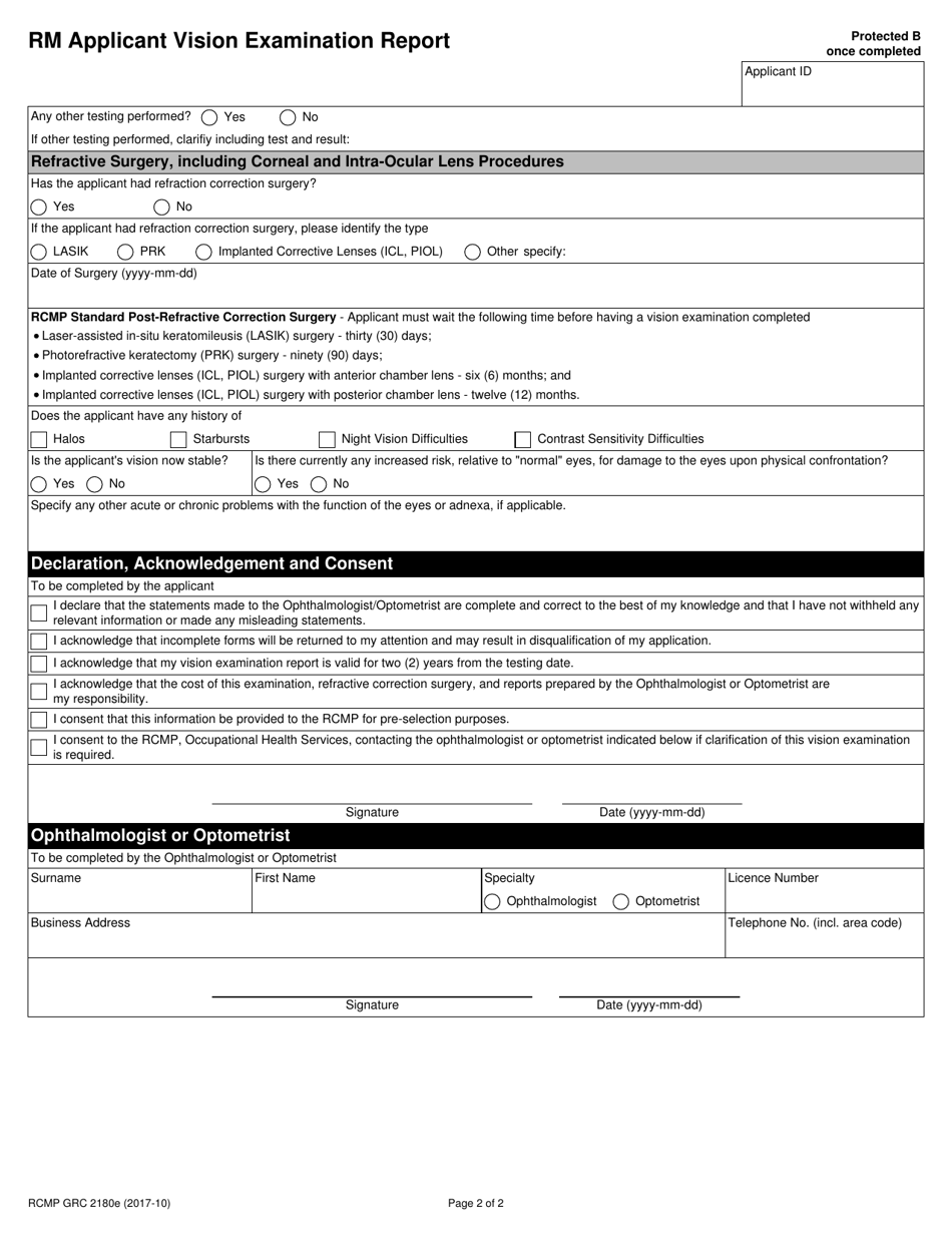 Form Rcmp Grc2180 Fill Out Sign Online And Download Fillable Pdf Canada Templateroller 4228