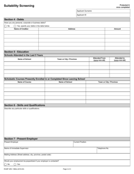 Form RCMP GRC1980 Suitability Screening - Canada, Page 2