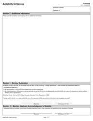 Form RCMP GRC1980 Suitability Screening - Canada, Page 3