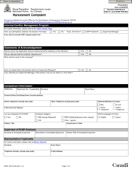 Form RCMP GRC3919 Harassment Complaint - Canada, Page 2
