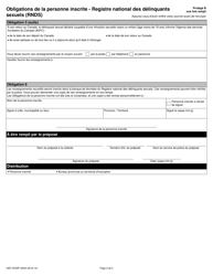 Forme RCMP GRC4553 Obligation De La Personnes Inscrite - Registre National DES Delinquants Sexuels (Rnds) - Canada (French), Page 2