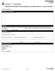 Document preview: Forme RCMP GRC3953 Demande D'elimination D'une Absolution Inconditionnelle Et / Ou Sous Condition - Canada (French)