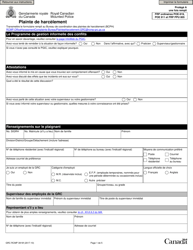 Forme RCMP GRC3919 Plainte De Harcelement - Canada (French), Page 2