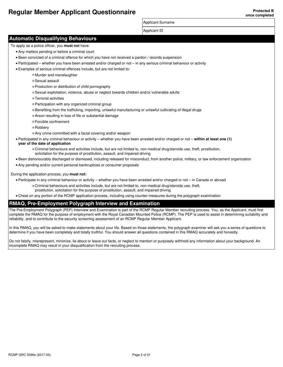 Form Rcmp Grc5096 Fill Out Sign Online And Download Fillable Pdf Canada Templateroller 5674