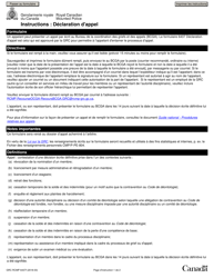 Forme RCMP GRC6437 Declaration D&#039;appel - Canada (French)