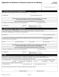 Form RCMP GRC5614 Application for Renewal of a Firearms Licence for an Individual - Canada, Page 5