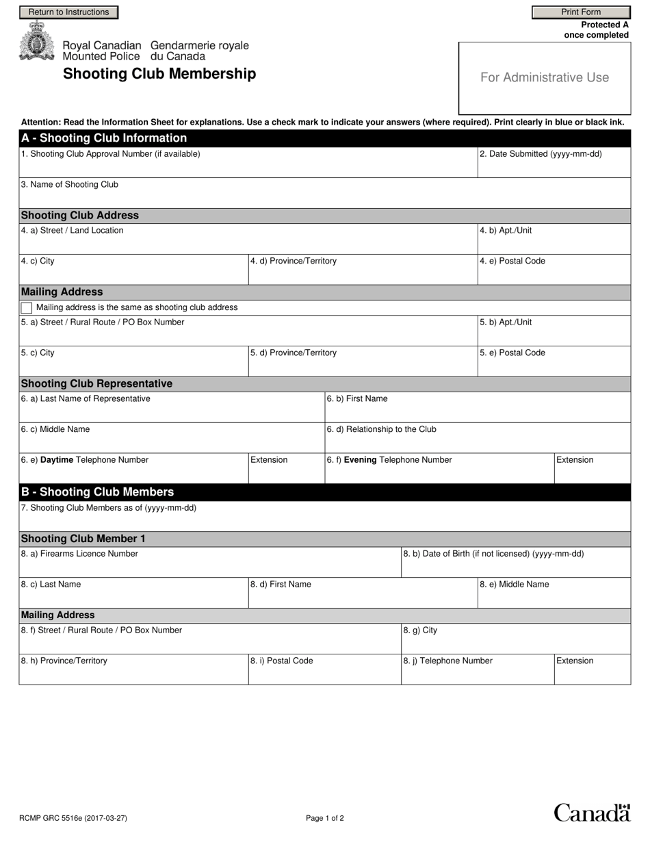 Form Rcmp Grc5516 Fill Out Sign Online And Download Fillable Pdf Canada Templateroller 7132