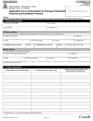 Form RCMP GRC5490 Application for an Authorization to Transport Restricted Firearms and Prohibited Firearms - Canada, Page 4